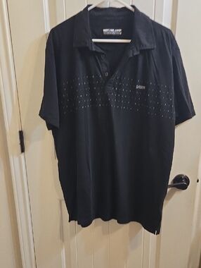 DIXXON Black Men's Polo with Subtle Dot Accent